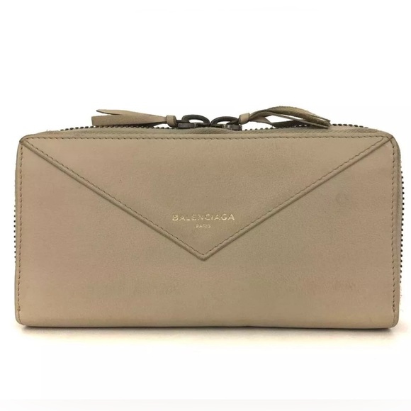 BALENCIAGA Paper Continental Leather Zip Around Long Wallet Like New! - Picture 1 of 6